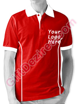Designer Red and White Color Mens Logo T Shirts